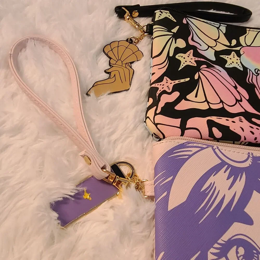 Disney Princess Ariel Little Mermaid & Jasmine Aladdin Cosmetic Bag Purse Lot 2